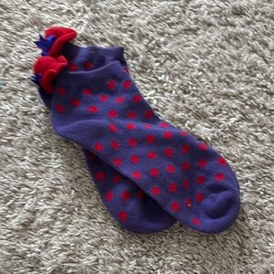 Purple and Red Polka Dot  Socks
